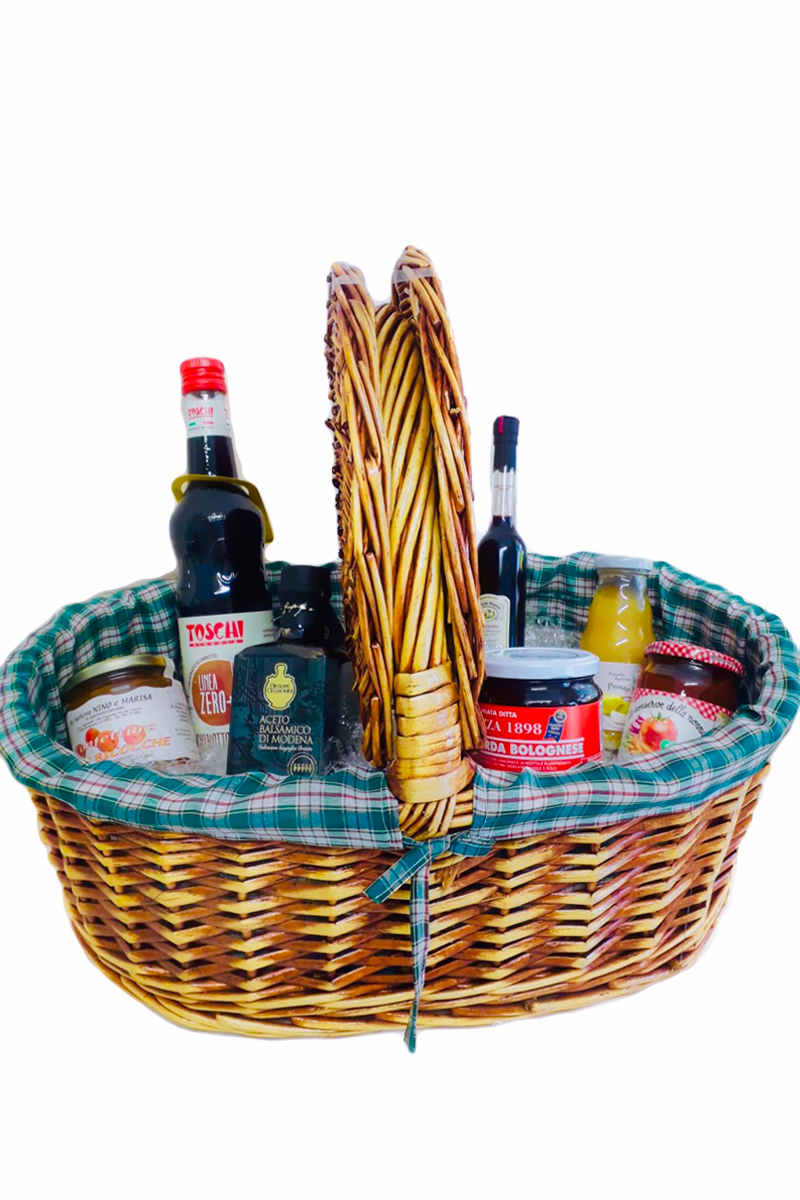 <B style=\\\'color:gold\\\'>MODENA E PROVINCIA</B> - PRODOTTI TIPICI ASSORTITI IN UN BEL CESTINO DA PIC-NIC IN VIMINI