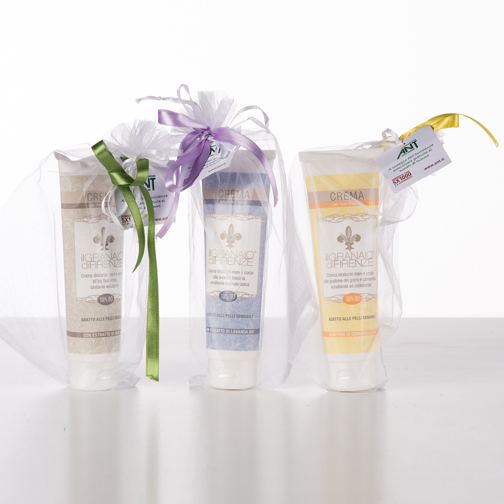<B style='color:green'>SOLO PROVINCE TOSCANE SERVITE</B> - CREMA MANI/CORPO BIO CONFEZIONE REGALO