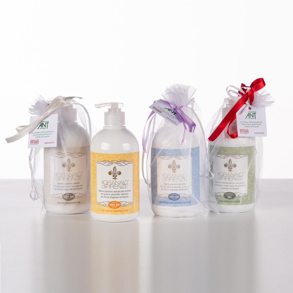<B style='color:green'>SOLO PROVINCE TOSCANE SERVITE</B> - SAPONE LIQUIDO BIO CONFEZIONE REGALO