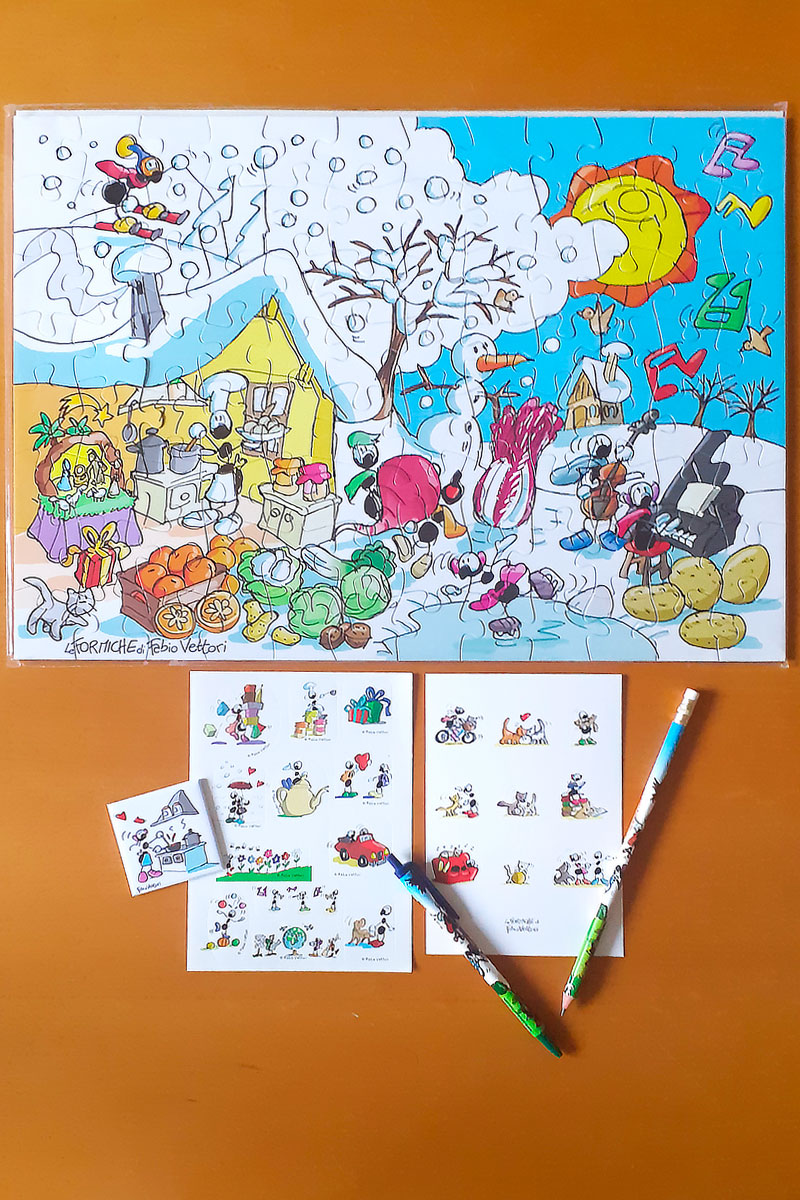 KIT PUZZLE PER BIMBO CON PENNA E MATITA + OMAGGI | <B style='color:#ff0000'>SOLO BOLOGNA E PROVINCIA</B>