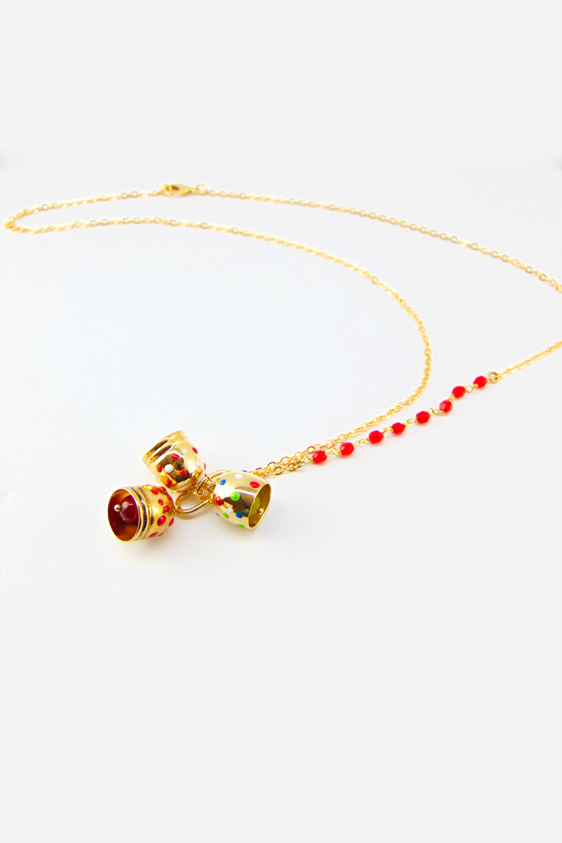 COLLANA BANE’ IN OTTONE DORATO CON CAMPANELLE
