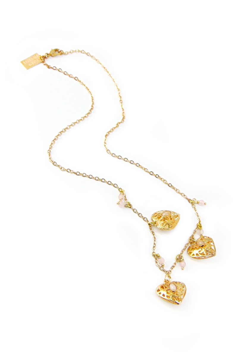 COLLANA BANE’, IN OTTONE DORATO A FORMA DI CUORE