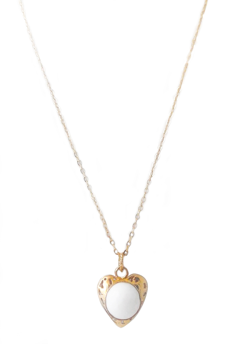 COLLANA BANE' CUORE - AGATA BIANCA